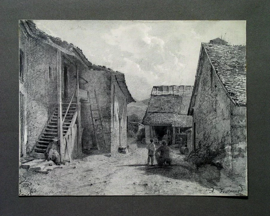 Interno di villaggio svizzero o savoiardo con pittore al lavoro - Galleria Civica d’Arte Moderna e Contemporanea, Torino